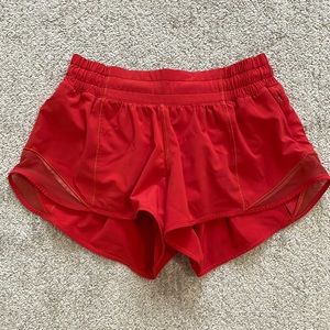 Carnation Red Hotty Hot Lululemon Shorts